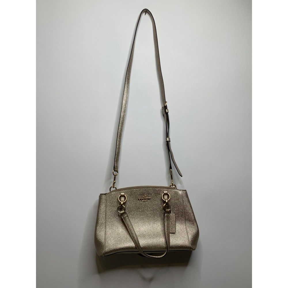 Coach Womens Metallic Platinum Shoulder Hand Bag F23337 Mini Christie
